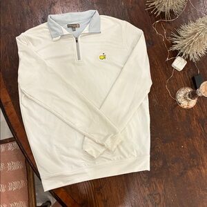 Peter Millar Masters Cream Quarter-Zip Sweater